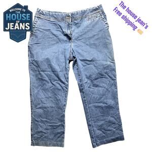 ERIKA Women’s Jeans Size 14 Blue Straight Leg Stretch Waist Comfort Fit